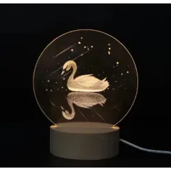 Светильник ночник на подставке лебедь