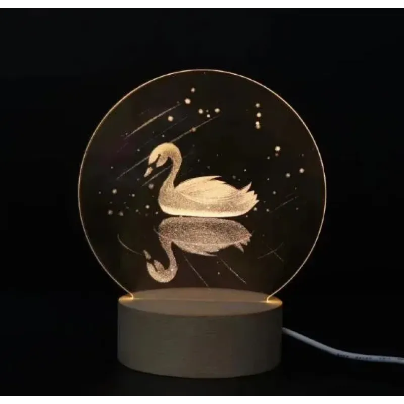 Светильник ночник на подставке лебедь