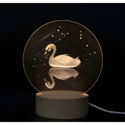 Светильник ночник на подставке лебедь