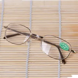 Складные очки для чтения с металлической оправой и стеклянными линзами