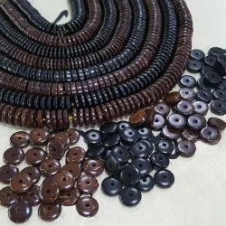 Бусины из натуральной кокосовой скорлупы для браслетов и DIY, 108 шт