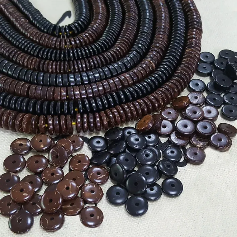 Бусины из натуральной кокосовой скорлупы для браслетов и DIY, 108 шт