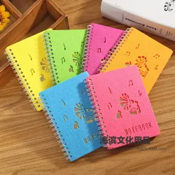 Записная книжка A6 на пружине, с ремешком, из войлока и нетканого материала