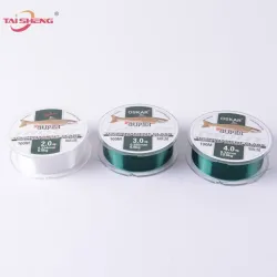 Леска для крупной рыбы 100 м, нейлоновая, прозрачная и морская зелёная