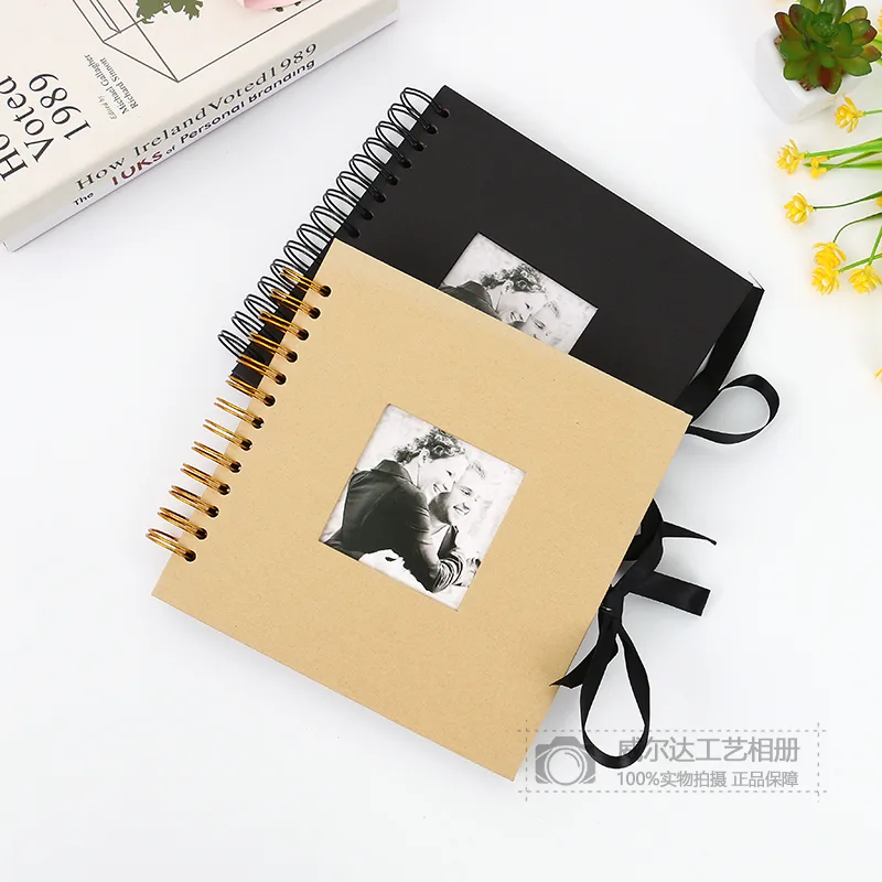 DIY-фотоальбом из чёрного картона с окном, 8 дюймов