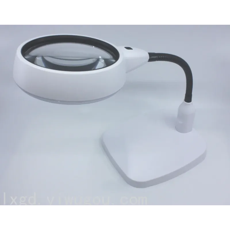 Настольная лупа с LED-подсветкой на гибкой ножке, 21 светодиод