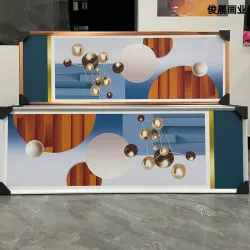 Декоративное панно 40x120 см с матовым и мерцающим золотым покрытием в раме