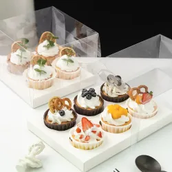 Упаковка для капкейков с прозрачной крышкой, на 2, 4, 6 штук