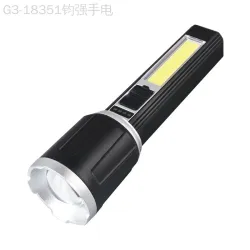 Светодиодный фонарик COB с боковыми светодиодами, USB-зарядка, встроенный литиевый аккумулятор
