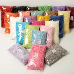 Цветная стружка из рафии для наполнения подарочных коробок