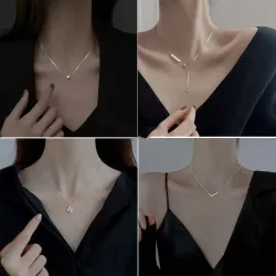 Серебряное ожерелье с имитацией жемчуга, цепочка-ключ, 41–50 см