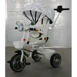 Детская трёхколёсная коляска-каталка с ручкой и навесом, 1-6 лет