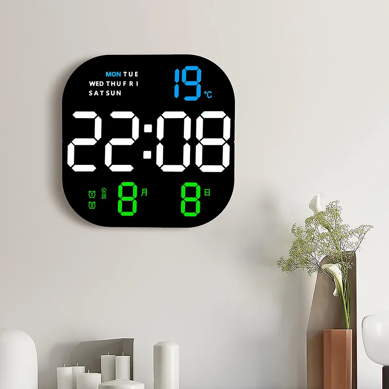 Настольный LED-будильник для спальни, квадратный, с подсветкой