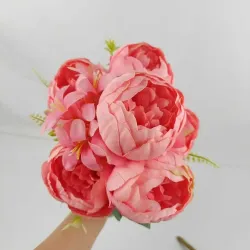 Искусственные розы из ткани, 7 головок, для декора и DIY