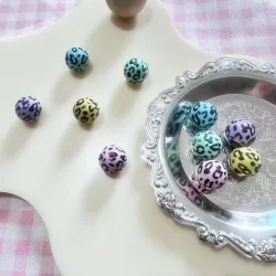 Бусины акриловые с леопардовым узором 16 мм, набор для DIY-творчества