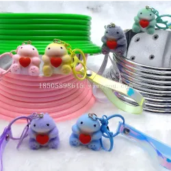 Брелок для ключей и рюкзака с плюшевым динозавром и сердцем PVC
