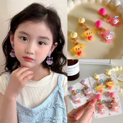 Детские сережки-зажимы с персонажами Sanrio для девочек