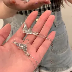 Серьги-клипсы в виде бабочки с кисточками, сплав