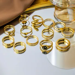 Кольцо женское из титановой стали с покрытием 18K, минималистичное, для указательного пальца