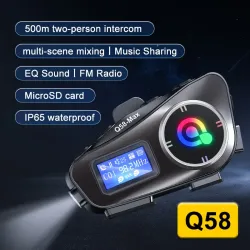 Мотоциклетная гарнитура Bluetooth для шлема с LCD-экраном и FM-рацией