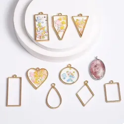 Металлические ажурные рамки-подвески из цинкового сплава для DIY-творчества