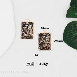 Фурнитура из сплава для DIY: длинная подвеска-табличка с вороном для серёг и брелоков