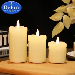 LED-свеча цилиндрическая с эффектом капли, с таймером, для праздников