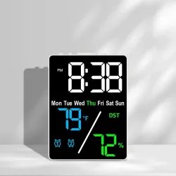 Многофункциональные электронные часы-будильник с LED-дисплеем, термометром и гигрометром