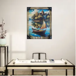 Вертикальная декоративная картина на холсте, минималистичный стиль, 41x51 см