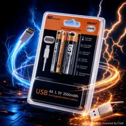 Аккумулятор Li-ion AA 1,5 В 3500 мАч с USB-зарядкой