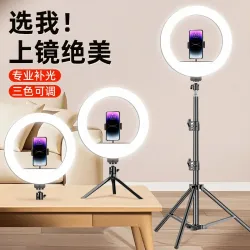 Кольцевая лампа для съёмки и стрима 10 дюймов, настольная, USB, три цветовые температуры