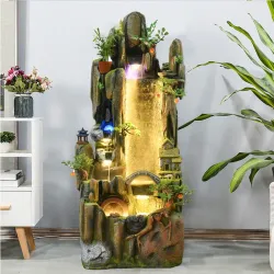 Декоративный фонтан-водопад с горкой, для дома и офиса, увлажнение