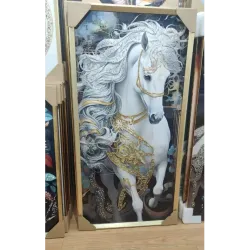 Декоративная картина с изображением лошади, кристаллическая, 50×100 см