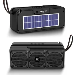 Портативная Bluetooth-колонка с солнечной панелью, USB, слот для карт