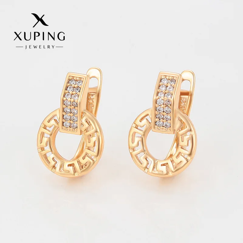 Серьги-гвоздики из медного сплава, геометрическая форма, покрытие 18K