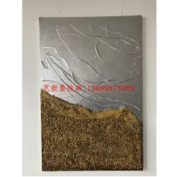 Объёмная картина маслом с рельефной фактурой, золотисто-серебристая, на холсте