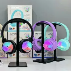 Беспроводные накладные Bluetooth-наушники с подсветкой RGB