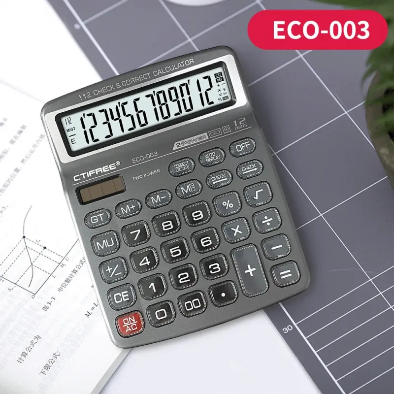 Настольный калькулятор ECO-003, 12-разрядный, на батарейках