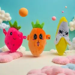 Мягкая игрушка-фрукт: клубника, морковь, банан, с наполнителем PP