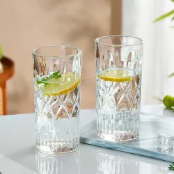Стеклянный бокал для виски с рельефным узором