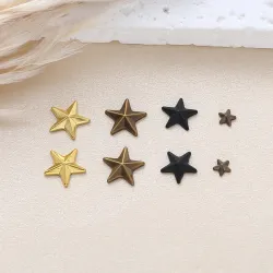 Металлические термоаппликации-звёзды, бронзовые, для DIY-декора