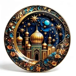Пластиковый круглый обеденный поднос под камень