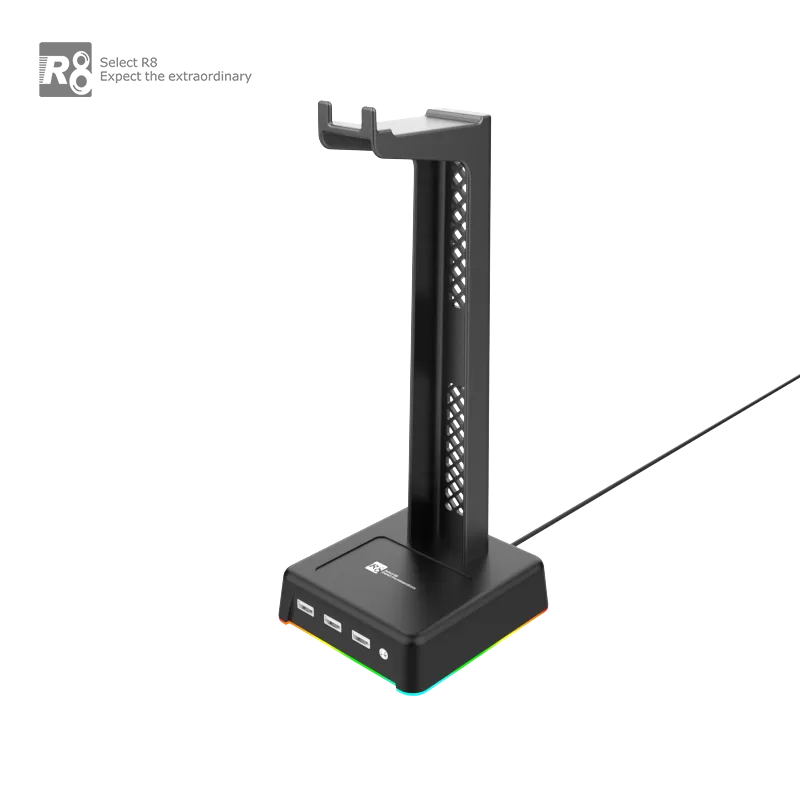 Подставка для наушников с RGB-подсветкой и двумя USB-выходами