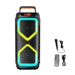 Портативная Bluetooth-колонка ABS-4221 с подсветкой и микрофоном для караоке